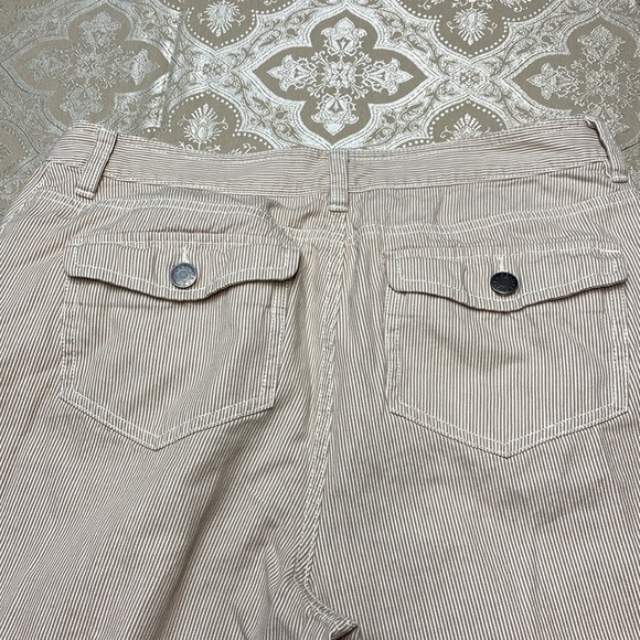 L.L. Bean Tan & White Striped Wide Leg Pants - Picture 10 of 10